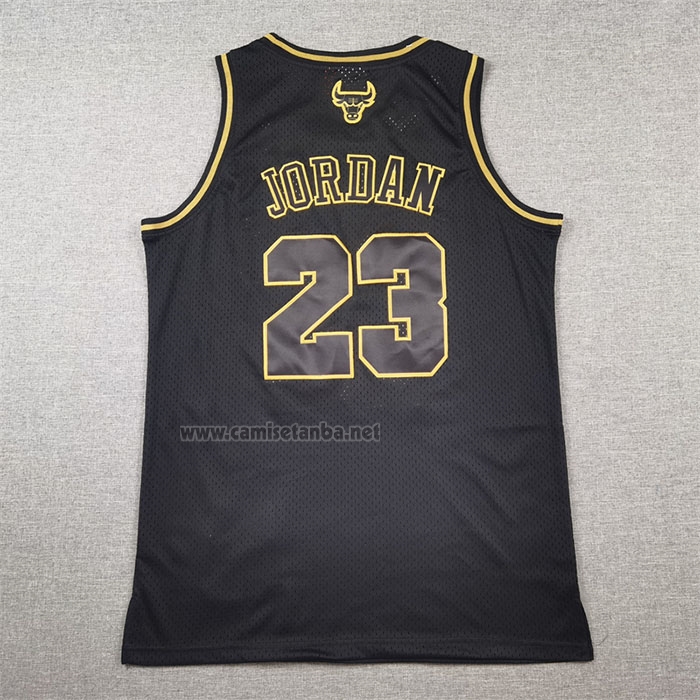 Camiseta Chicago Bulls Michael Jordan #23 Mitchell & Ness 1997-98 Oro Negro
